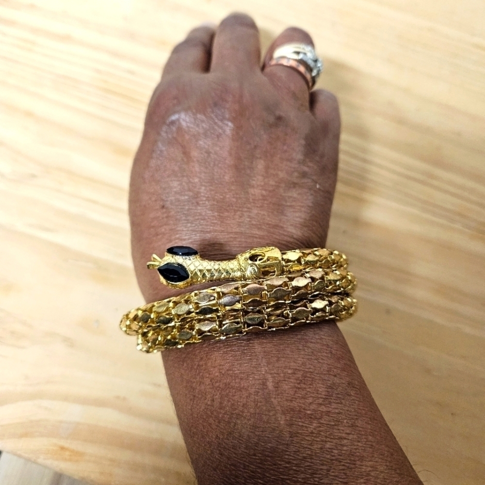 Gold-tone Expandable Coil Snake Bracelet